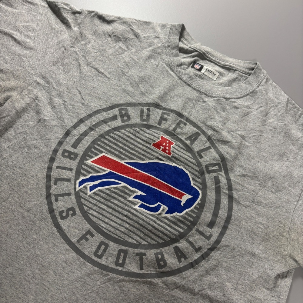 Buffalo Bills NFL Team Apparel‎ T-Shirt Mens Gray Football Tee